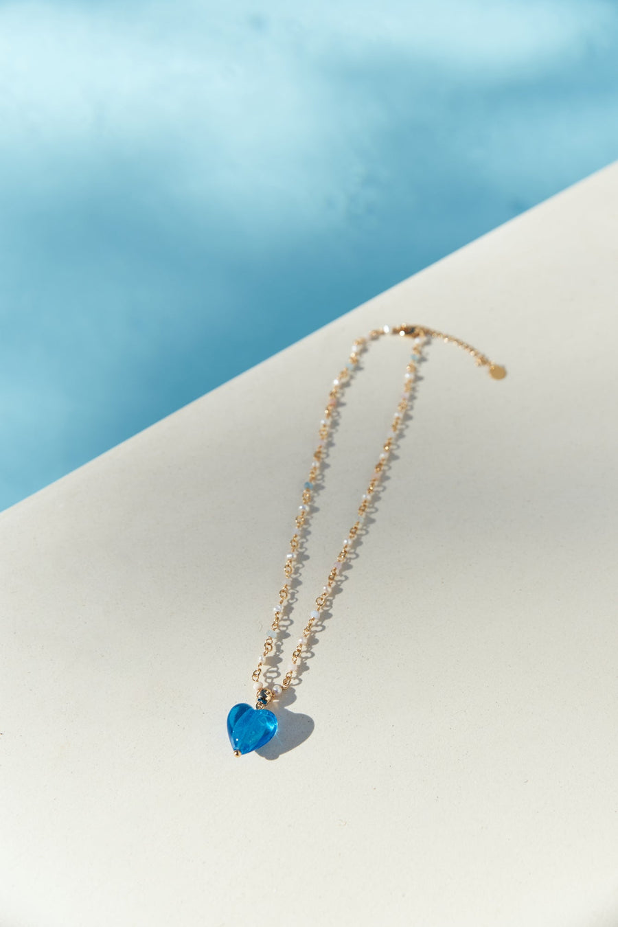 Heart You Necklace Blue