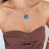 Heart You Necklace Blue