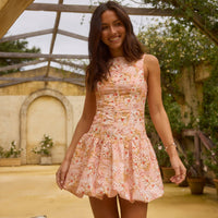 Heavenly Drift Floral Mini Dress Pink