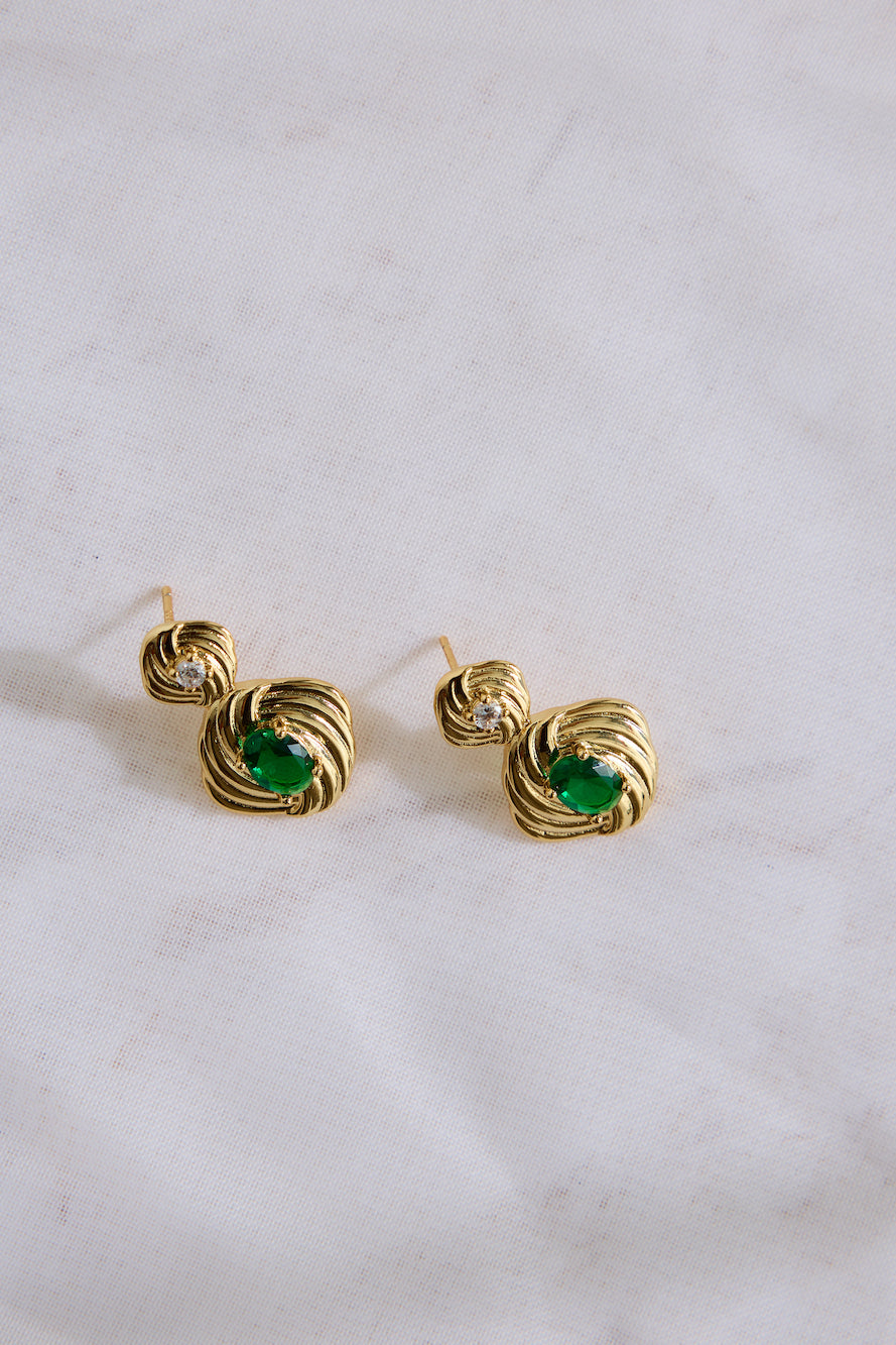 18k Gold Plated Royalty Earrings Gold