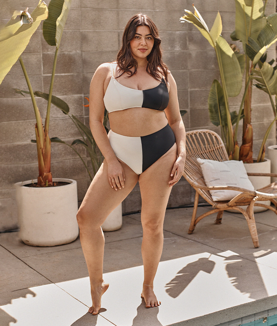 The Split Wanderlust Bikini Top - Sea Urchin & White Sand