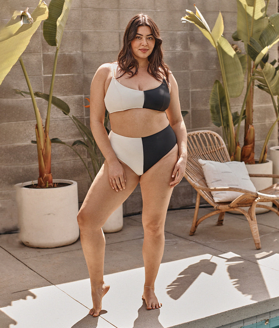 The Split Wanderlust Bikini Top - Sea Urchin & White Sand