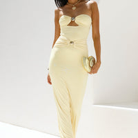 Kleo Strapless Maxi Dress Yellow