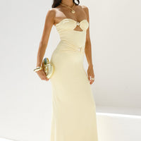 Kleo Strapless Maxi Dress Yellow