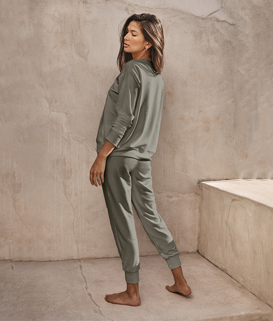 The Softest French Terry Jogger - Agave