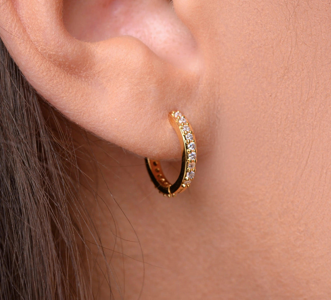 Celia Crystal Huggie Hoops
