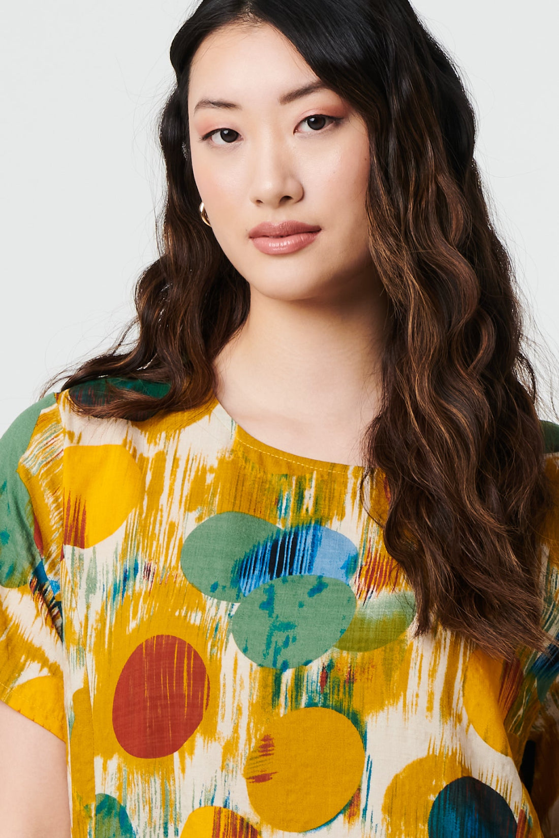 Geo Print Short Sleeve Knee Length Dress