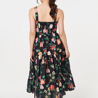Floral Sleeveless Skater Midi Dress