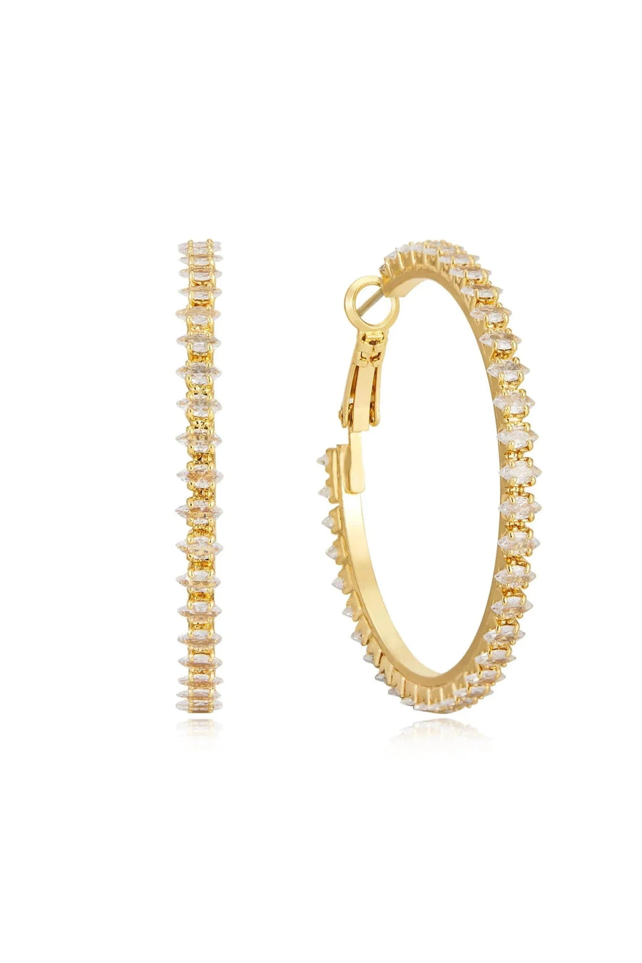 18k Spotlight Crystal Hoop Earrings