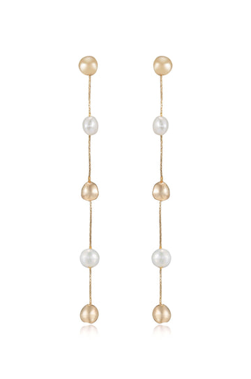 Alternating Freshwater Pearl Drop Earrings