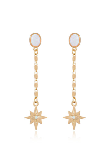 Celestial Opal Star Drop Earrings