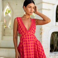 FORTUNATE ONE Sunset Picnic Mini Dress Pink