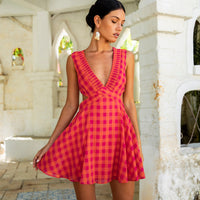 FORTUNATE ONE Sunset Picnic Mini Dress Pink