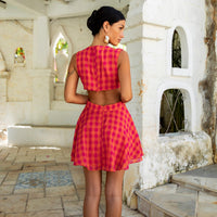 FORTUNATE ONE Sunset Picnic Mini Dress Pink