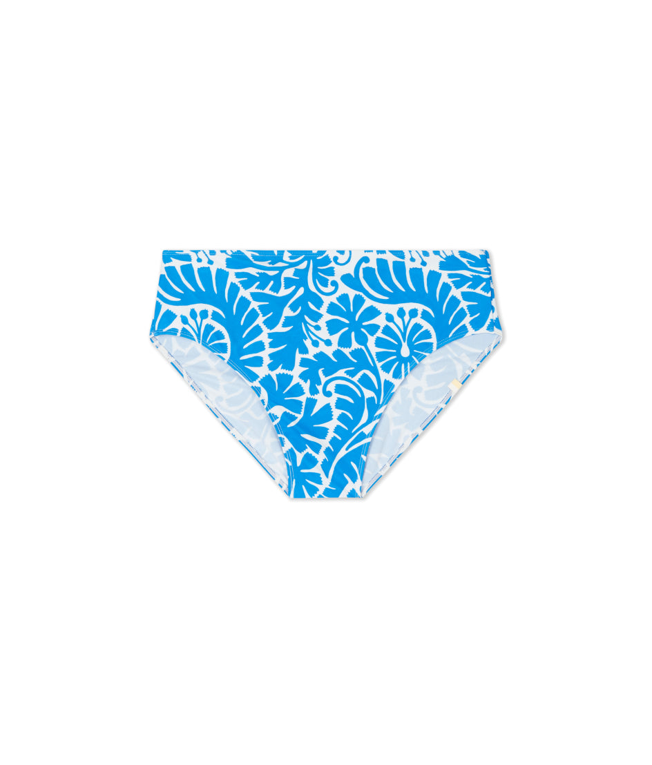 The High Leg High Rise Bottom - Floral Wave in Azure