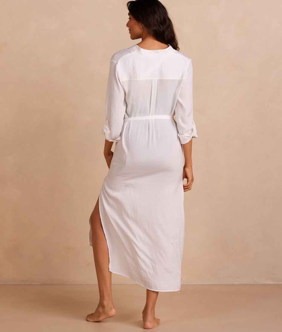 The Effortless Shirtdress Cover-Up - White Sand