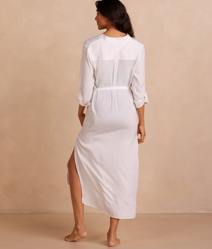 The Effortless Shirtdress Cover-Up - White Sand