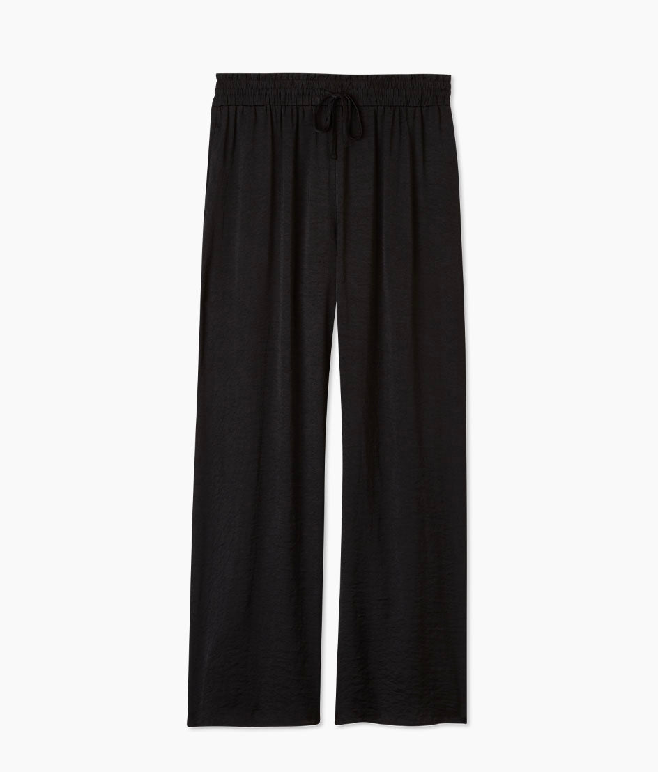 The Silky Luxe Palazzo Pants with Ties - Sea Urchin