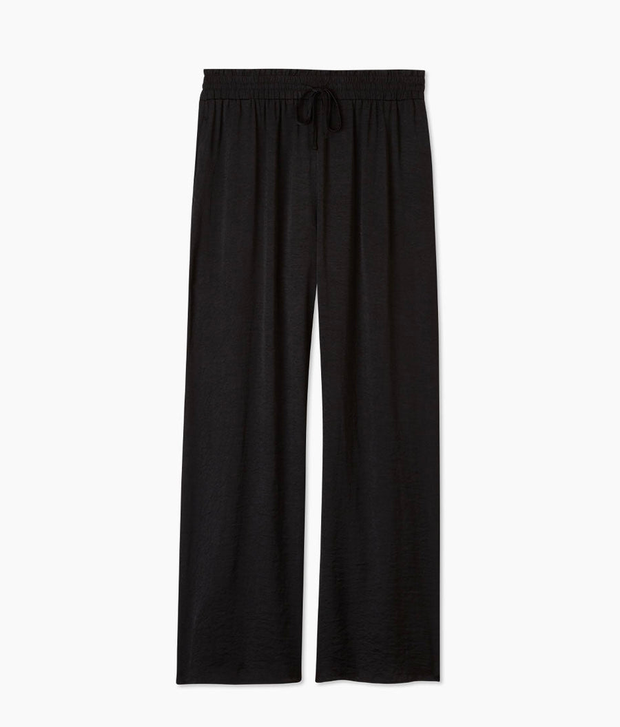 The Silky Luxe Palazzo Pants with Ties - Sea Urchin