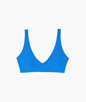 The Tide Scoop Neck Bikini Top - Azure