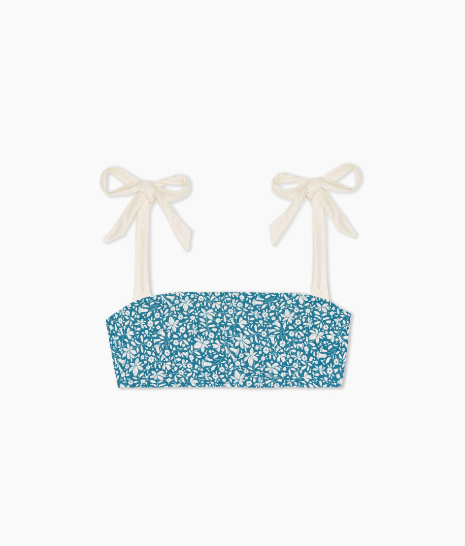 The Tie Oasis Bikini Top - Meadow Floral in Mist