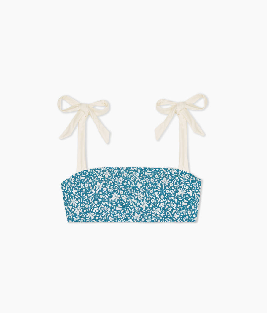 The Tie Oasis Bikini Top - Meadow Floral in Mist