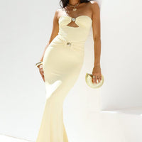 Kleo Strapless Maxi Dress Yellow