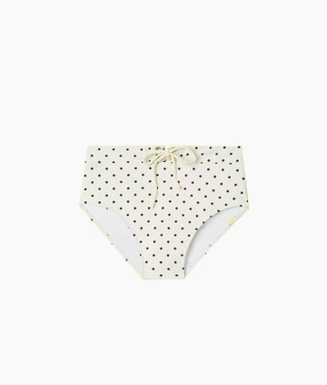 The Lace-Up High Leg High Rise Bikini Bottom - Damsel Dot