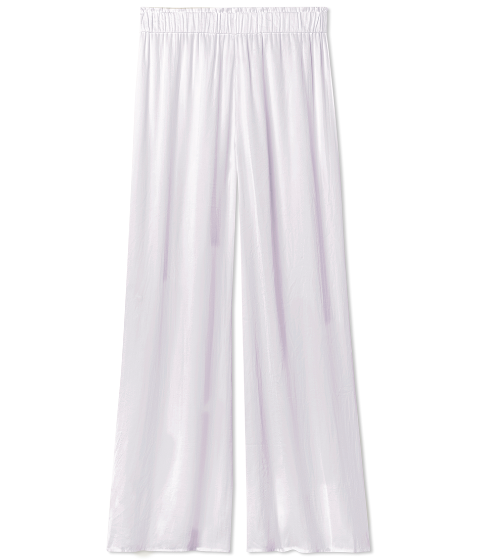 The Silky Luxe Palazzo Pants with Ties - Cloud White