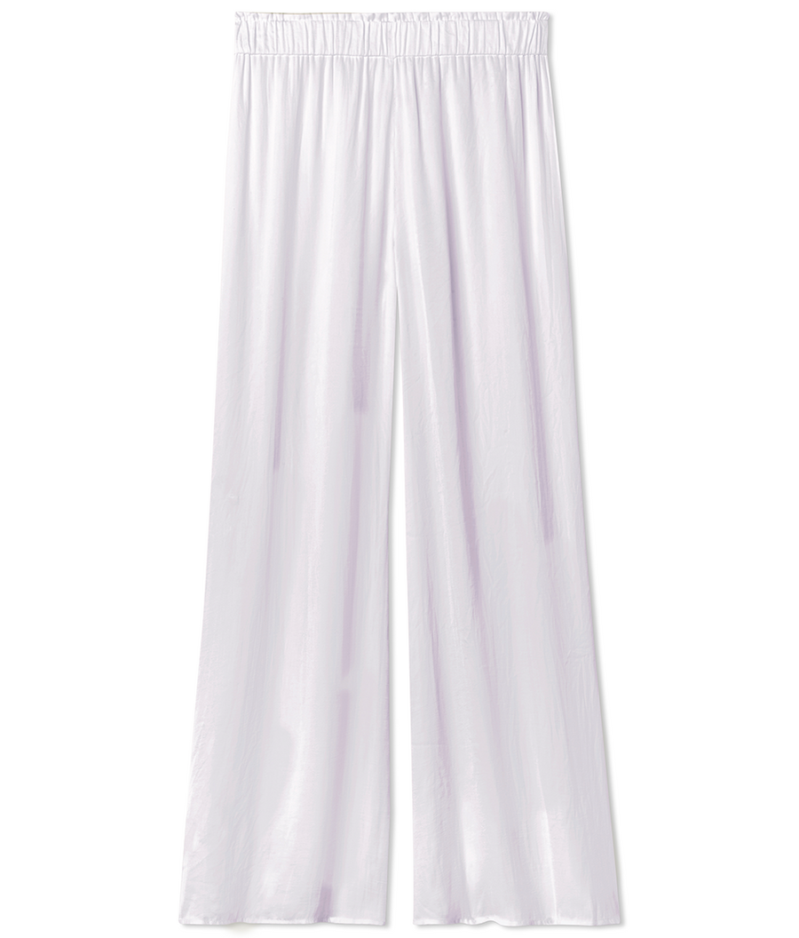 The Silky Luxe Palazzo Pants with Ties - Cloud White